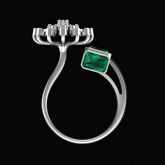 create realistic 3d diamond jewelry rendering