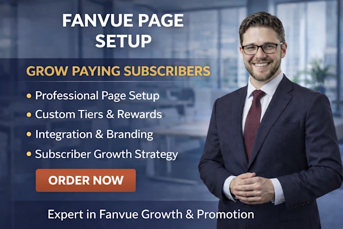 handle fanvue setup, kyc and boost paid audience