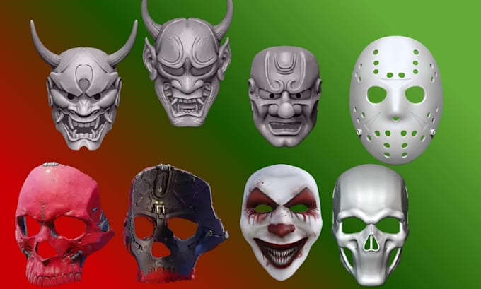 sculp 3d mask 3d helmet cosplay 3d halloween mask oni mask model for 3d printing