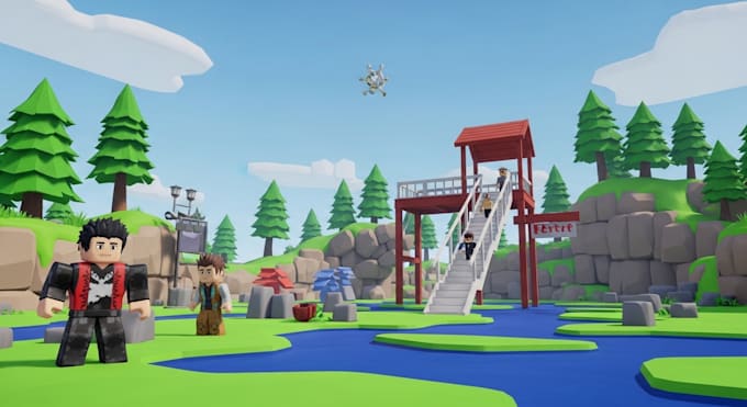 build roblox game map and design your game world obby, level and terrain builds