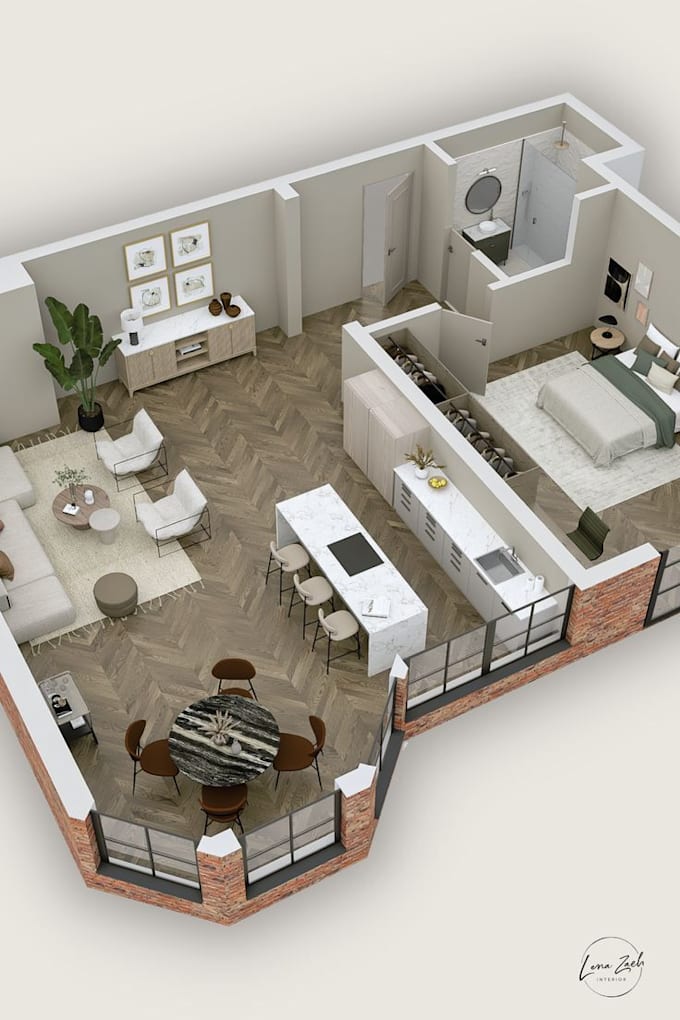 create 2d and 3d floor plan and rendering using floorplanner