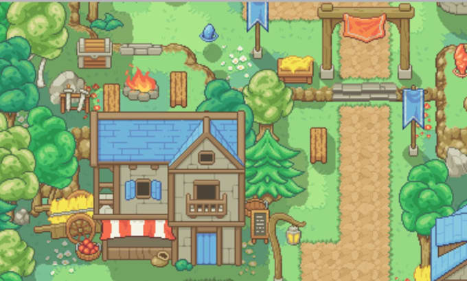 2d top down pixel art tileset tilemap pixel background game asset ...