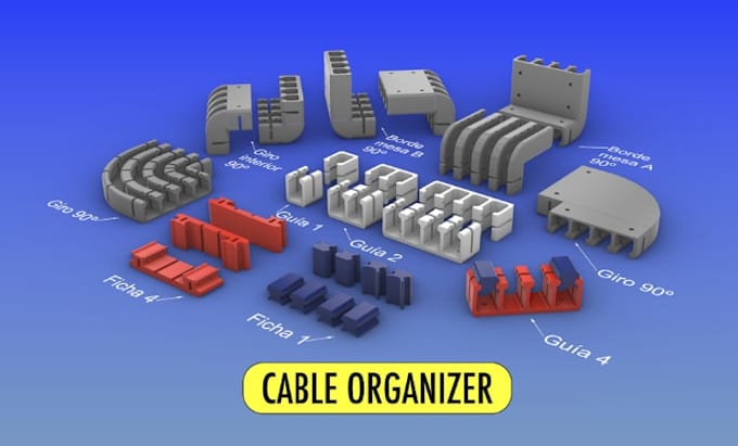 model custom desk organizers cable clips modular system for 3d printing
