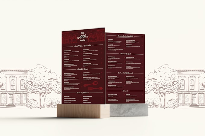 create a custom, professional print ready menu