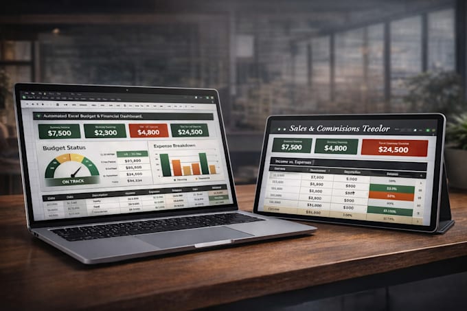 design automated excel spreadsheet for budget planner, personal finance tracker