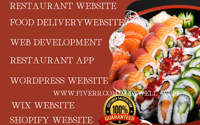 create a stunning restaurant or food website on wordpress, wix, shopify