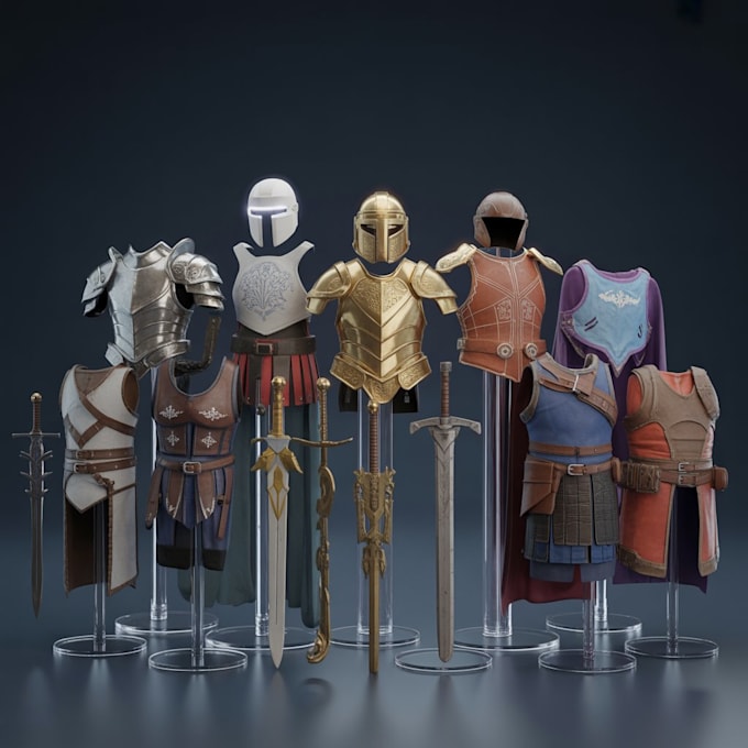 create detailed 3d cosplay props, armor and wearable designs for 3d printing