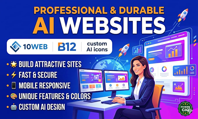 build a professional durable ai websites 10web website design b12 website