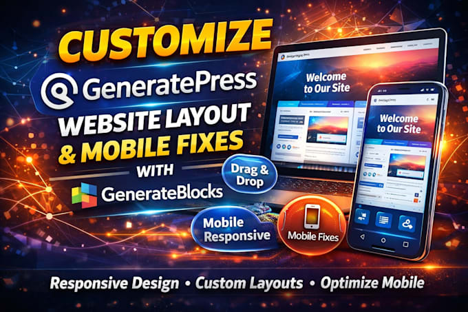 customize generatepress website layout mobile fixes with generateblocks