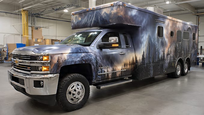 design a custom vehicle wrap, cars, pickups, trailers, etc