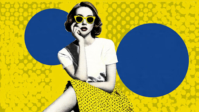 draw a retro pop art roy lichtenstein style