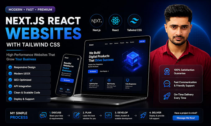 build a premium nextjs react website with tailwind CSS