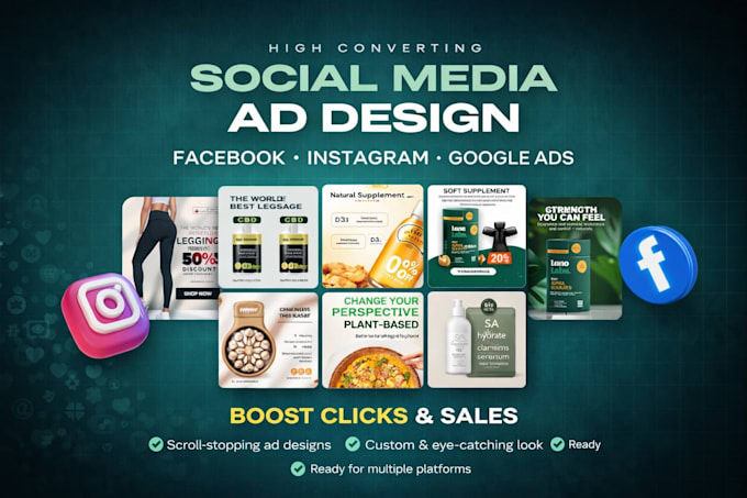 design high converting static ads banner  design creative for meta