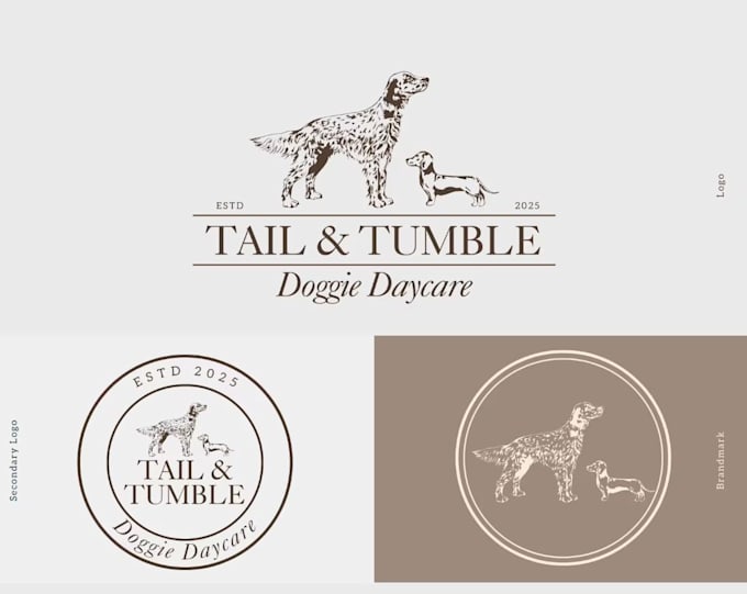 do custom hand drawn animal dog logo design