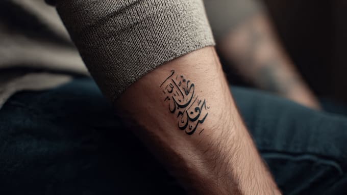create arabic and persian minimal calligraphy tattoo