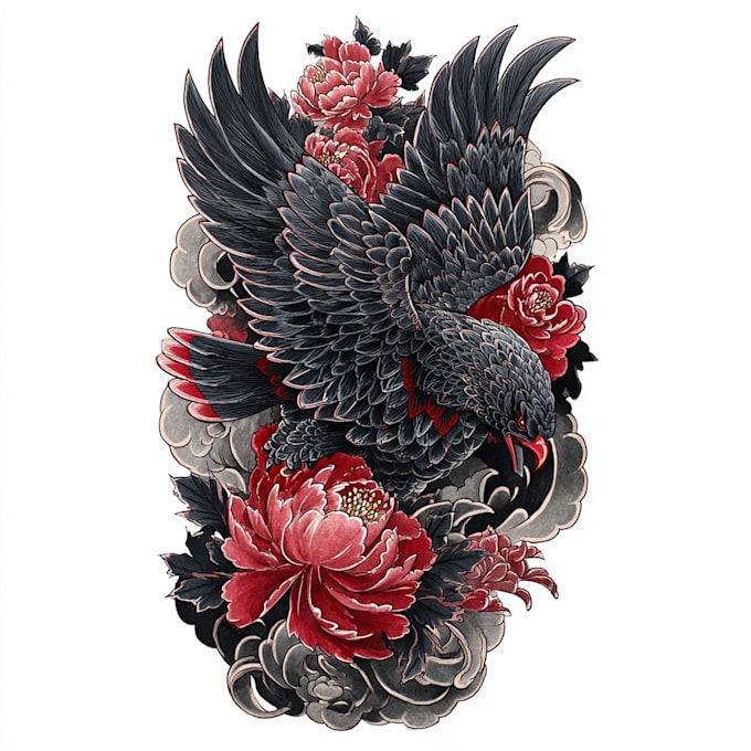 make a japanese tattoo art design