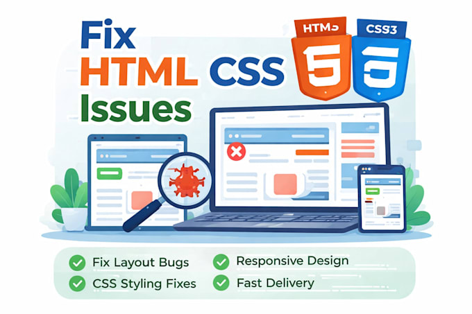 fix HTML CSS bugs and make your website responsive
