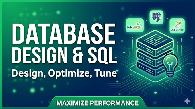 design and optimize databases mysql, postgresql, sql server