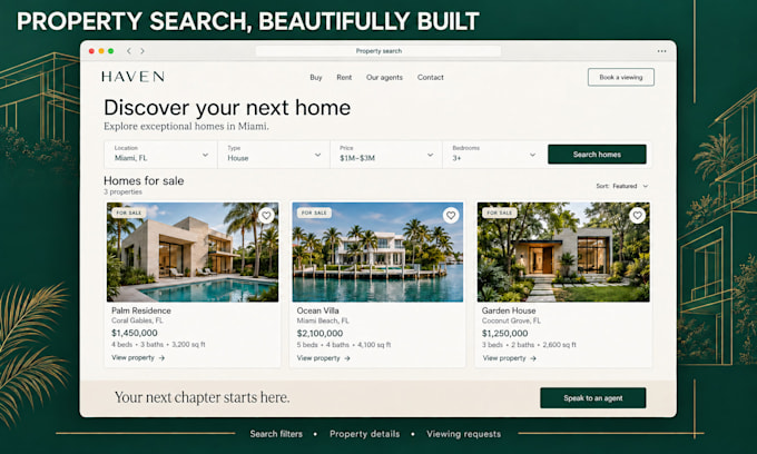 build a real estate property listing website with lead CRM and idx