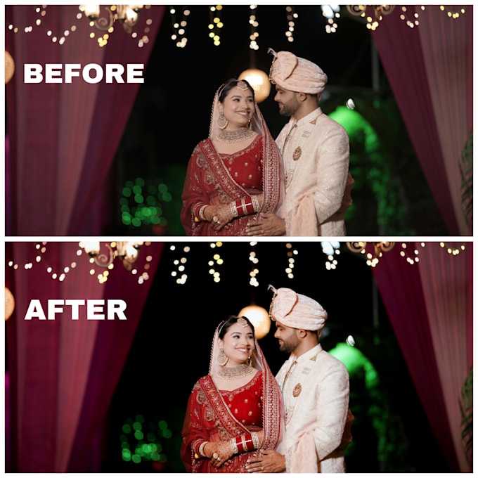 do professional wedding photo editing and color correction