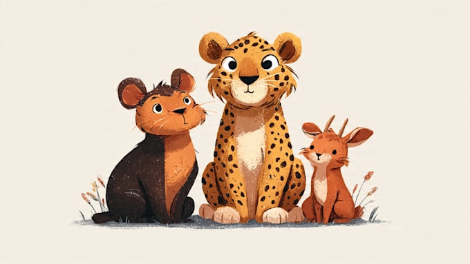 draw animals cartoon illustration
