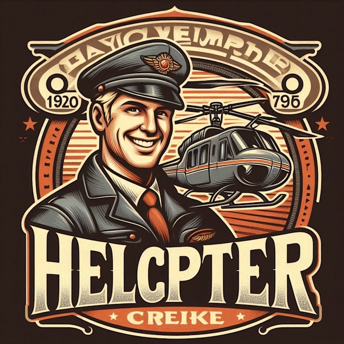 design high quality helicopter mascot logo with t shirt design