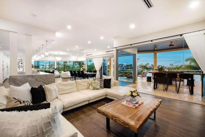 develop 3d waterfront property,real estate exterior,apartment interior rendering
