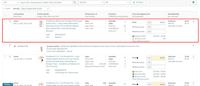 do amazon listing creations, content optimization, and amazon listing variations