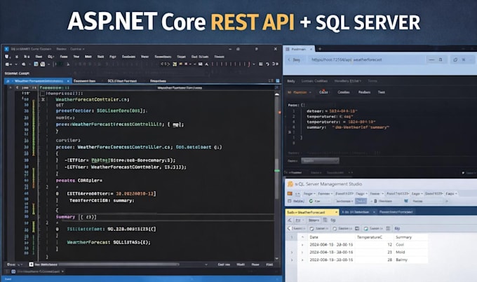 build or fix asp net core rest API with sql server