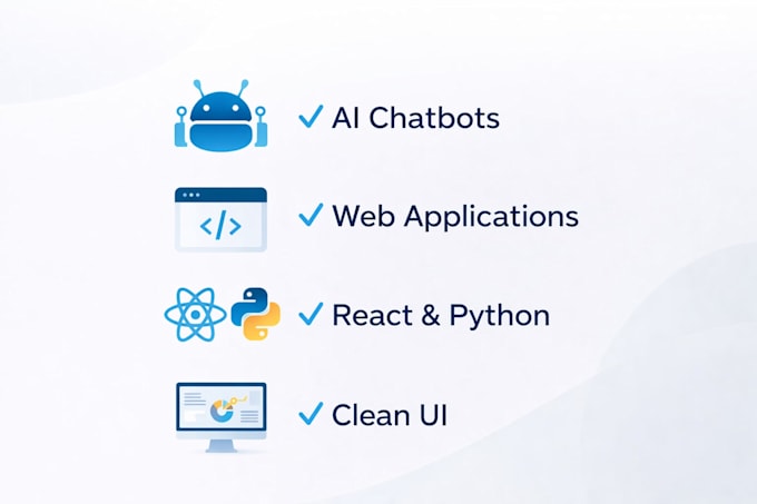 develop ai web applications,full stack website s , and custom software