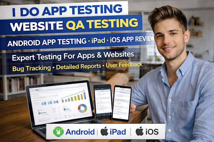 do app testing website QA testing android app testing, ipad, ios app review