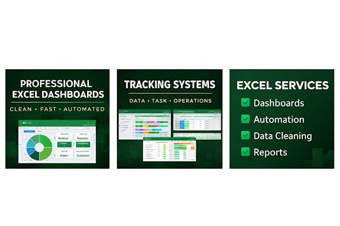 create a professional excel dashboard or tracking system