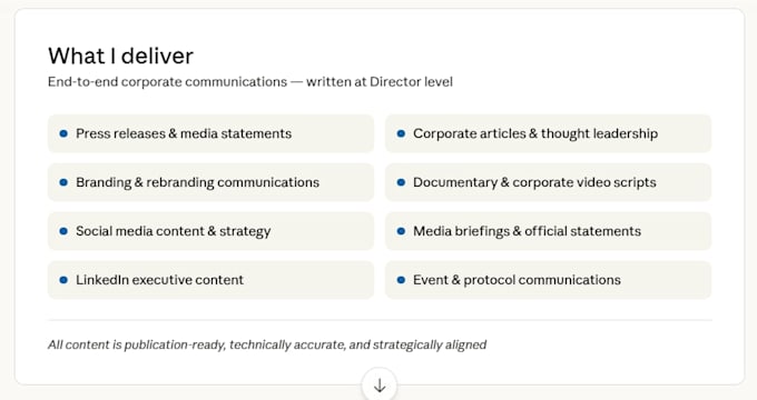 write strategic press releases, corporate communications