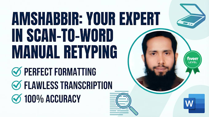manually retype scanned documents into editable word files