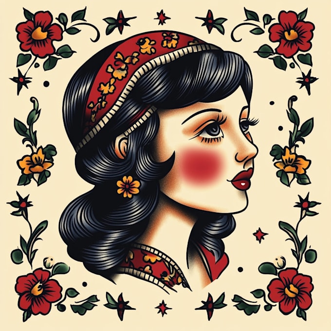 create amazing traditional or old school tattoo style design