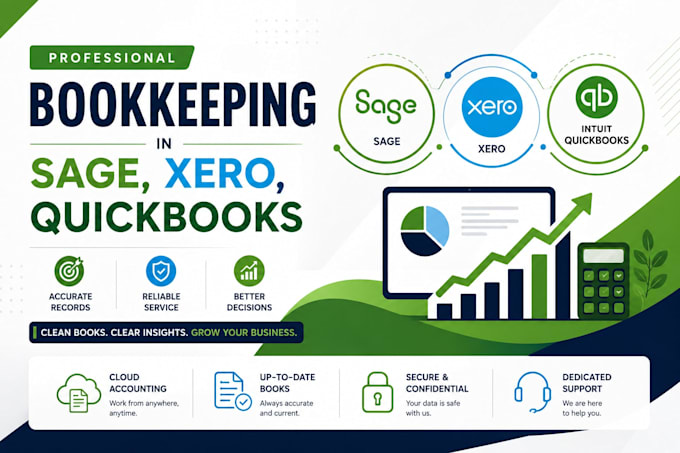 do bookkeeping in sage, xero, quickbooks