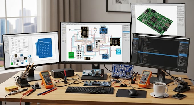create pcb design, rf pcb layout, esp32, arduino and iot pcb