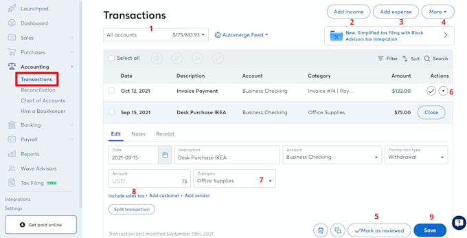 help in reconciling the banking in wave