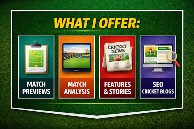 write SEO cricket articles, match previews, and analysis