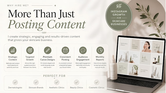 be your social media manager for skincare brands and clinics