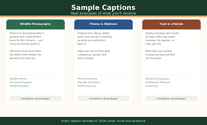 write engaging instagram captions and hashtags for your niche