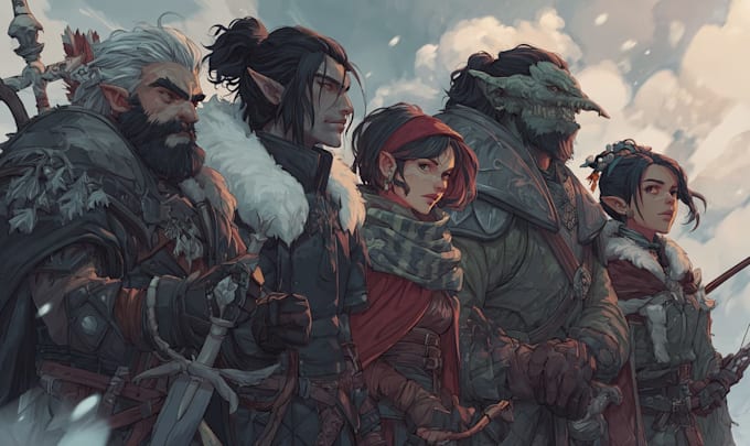 draw your tabletop rpg party character art
