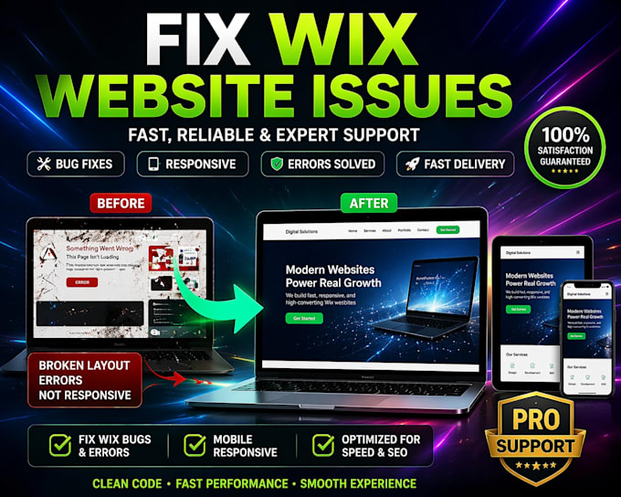 fix wix website issues, wix bug fix, wix errors, wix support