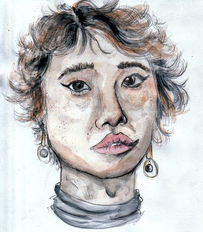 hand draw an unique watercolor portrait based on your photo