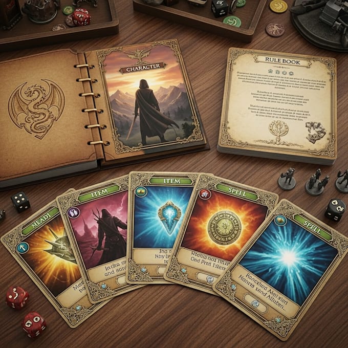 create playing card, card illustration