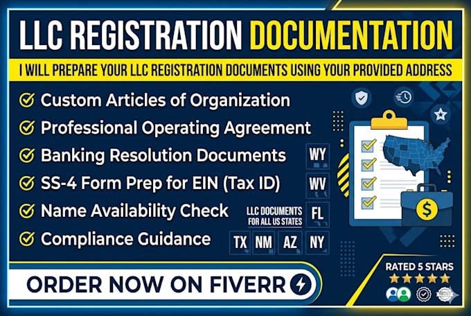 prepare your llc registration documents using your provided address