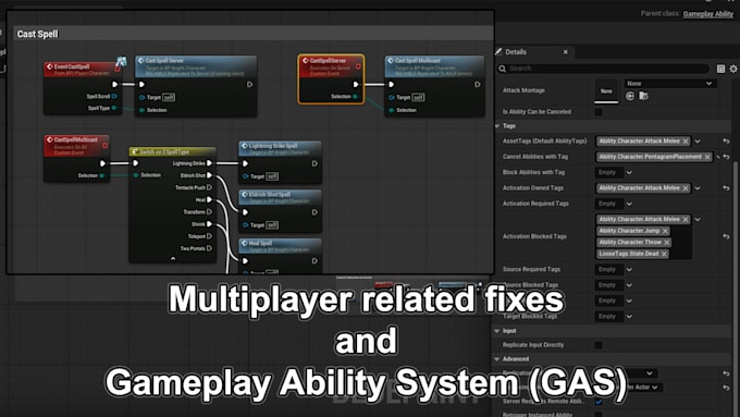 create, fix or debug any unreal engine bug fast blueprint, multiplayer, gas, ai