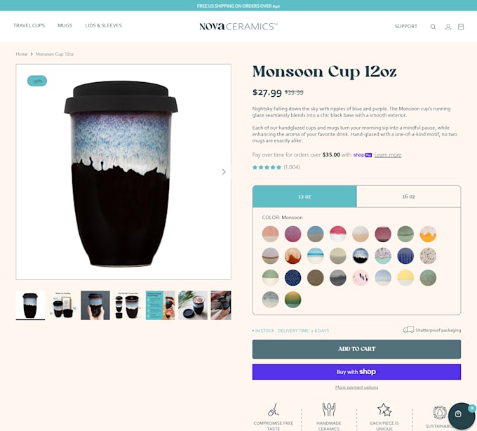 design shopify ecommerce store, layout, features, listings