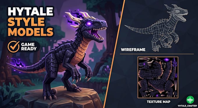 custom minecraft, hytale model,3d animation,blockbench,textures,mods,plugin