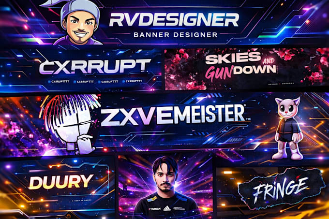 create eye catching gaming banner for streamers  esports